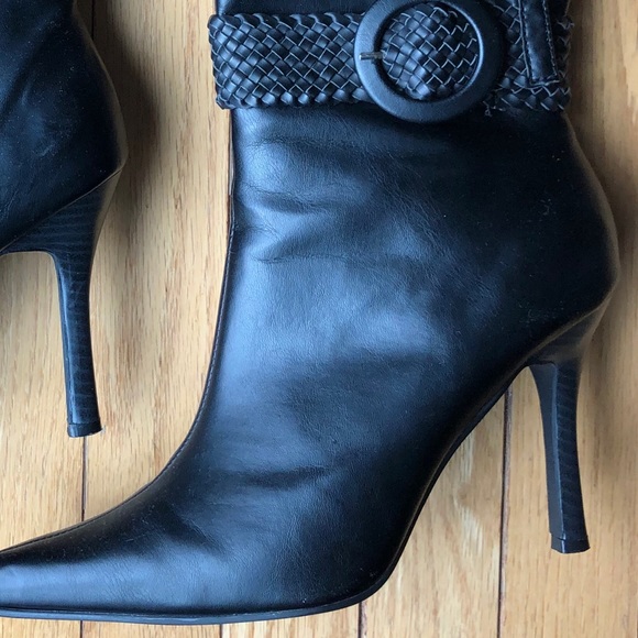 Sexy black boots size 7.5/8 EU size 38 stiletto Marie Claire zipper maybe broken - Picture 13 of 15